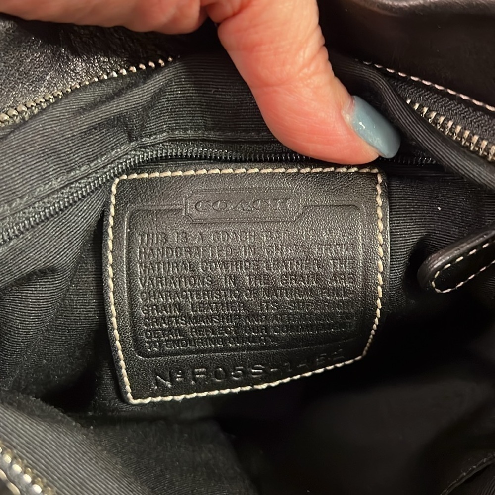 Coach handbag. Black all leather Coach purse with two silver buckles. - Picture 8 of 9